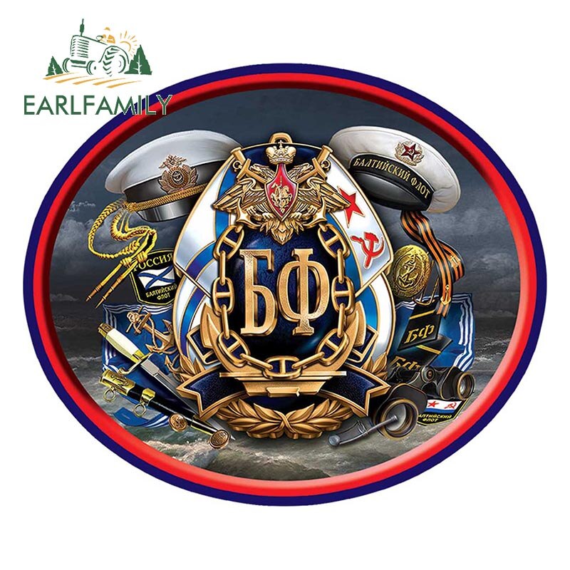 

EARLFAMILY 13 см x 11 см приклеивающаяся наклейка для автомобиля с Балтийским флотом, украшение для багажника, Виниловая наклейка для мотоцикла, наклейка для автомобиля