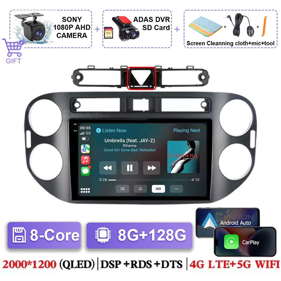 

Автомобильный радиоприемник Qualcomm Android 14 для Volkswagen VW Tiguan 2006-2016 гольф Carplay радио GPS стерео авто сенсорный экран мультимедиа