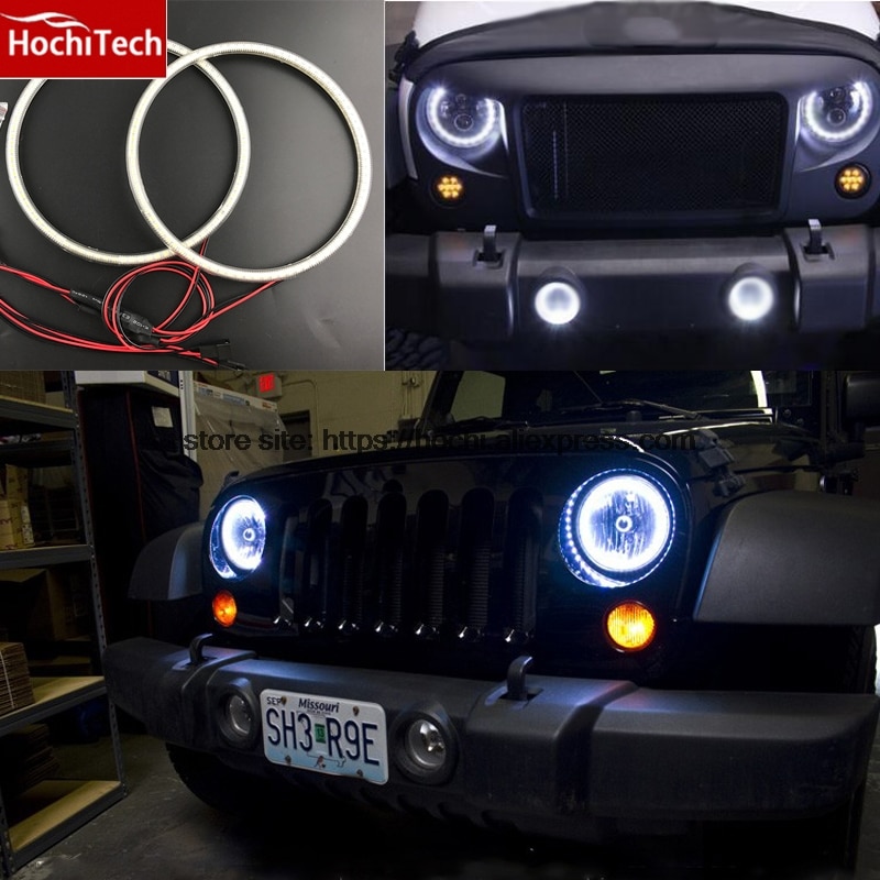 

HochiTech ультра яркий SMD белый фотоэлемент дневные ходовые огни для Jeep Wrangler CJ TJ JK 7 ''фара