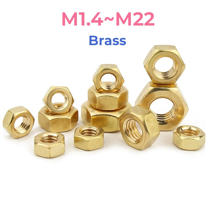 

Латунные шестигранные гайки M1.4-M24