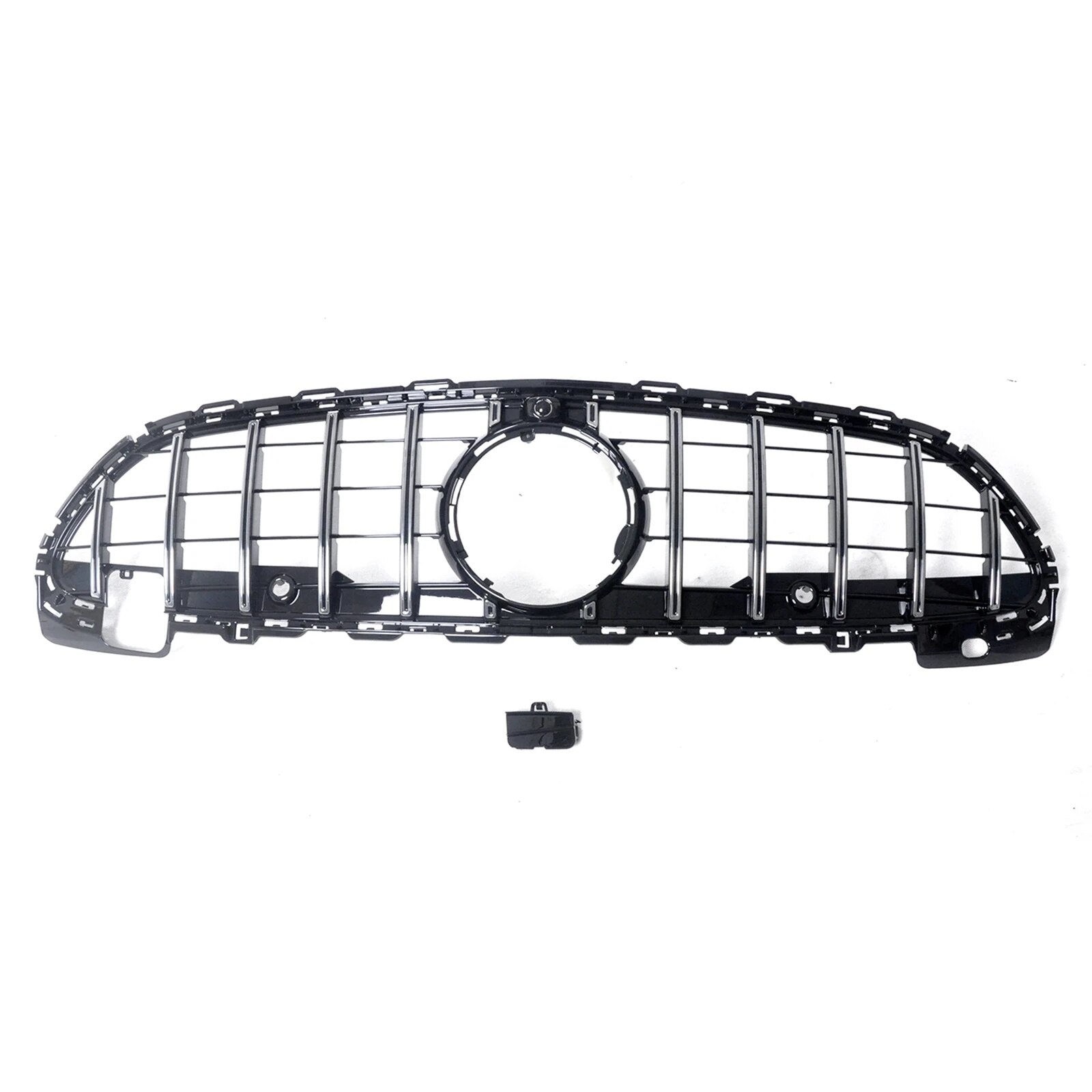 

Гриль для Mercedes Benz C Class W206 2021-2023 C180 C200 C300 C43 AMG GT, серебристый/черный, передняя решетка, верхний бампер