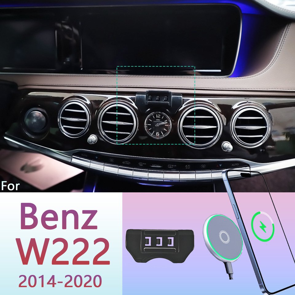 

Магнитный держатель для телефона Mercedes Benz S400, S450, 500, 600, W222, 2014-2020, 15 Вт, подставка для телефона с беспроводной зарядкой, поддержка телефона MagSafe
