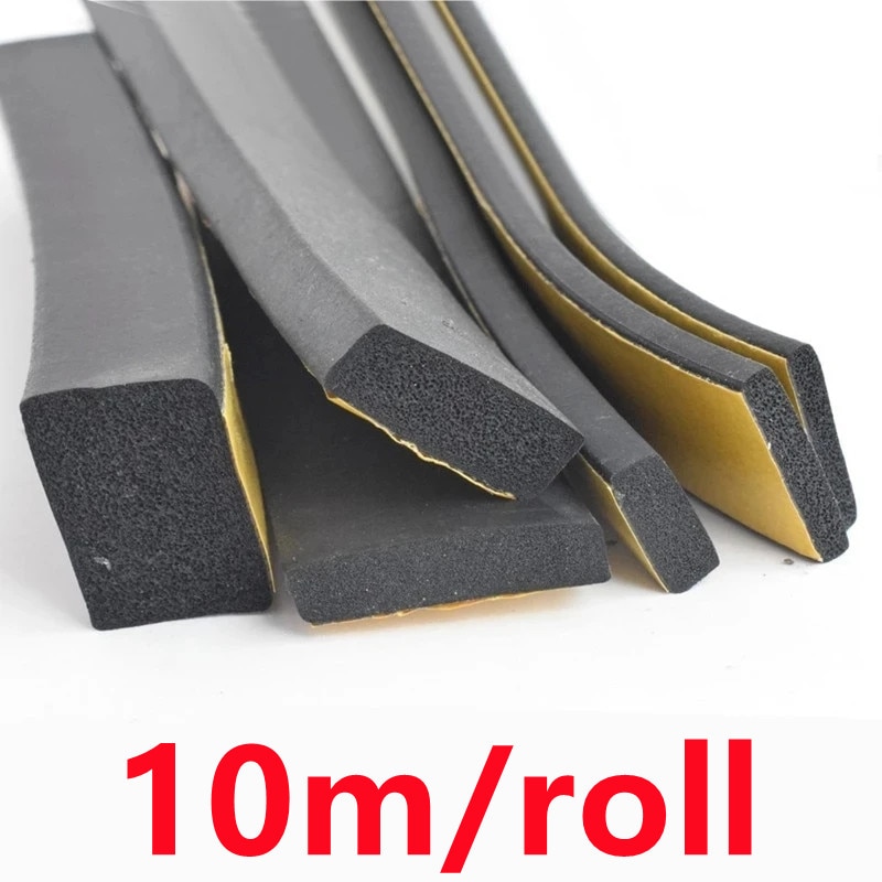 

Звукоизолирующая уплотнительная лента EPDM черная 10х10м