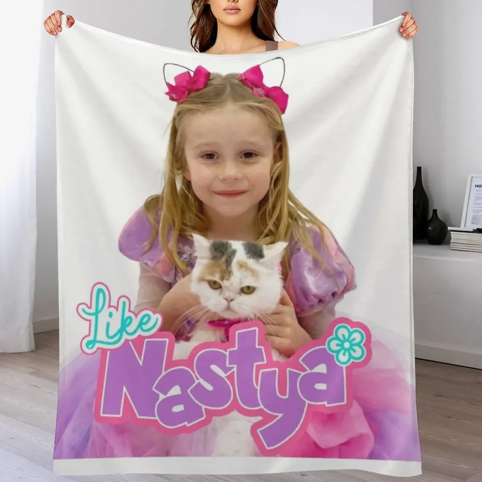 

как nastya держит милый кот, как nasya Мягкая плюшевая игрушка-животное, как одеяло с логотипом nastya