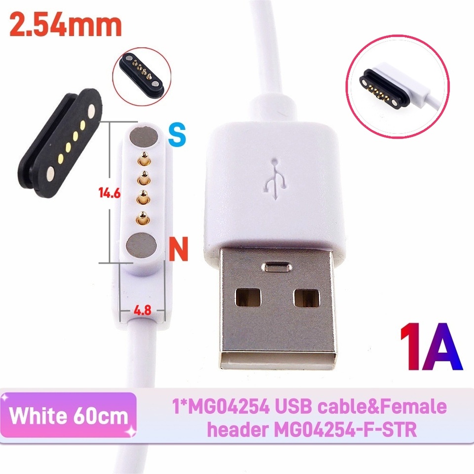 

Магнитный разъем Pogo RTLECS MG04xxxA/B-X 4 контакта 1/3/5/20 пар