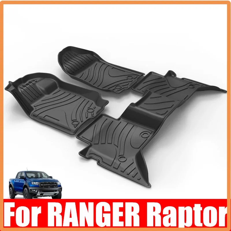 

Автомобильные коврики TPE на заказ для Ford Ranger Raptor 2019 2020 2021 2022, автомобильные всепогодные коврики с левым рулем, аксессуары