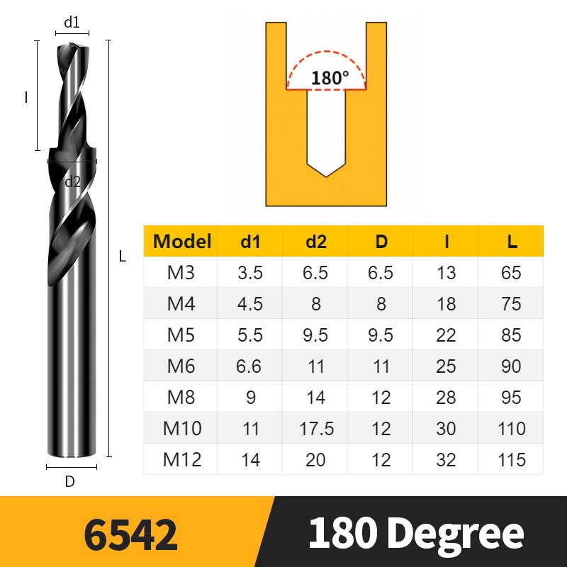 

Ступенчатое сверло Counterbore M35 Кобальт/HSS 90/180 градусов M3-M10