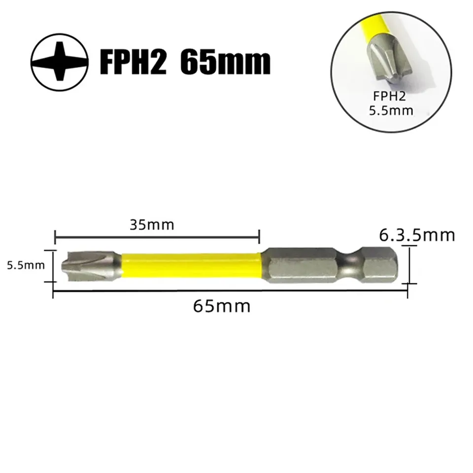 

1/2 шт. магнитная специальная крестовая отвертка, гайковерты FPH2 для розетки, электроинструмент для электрика, 65 мм, 110 мм