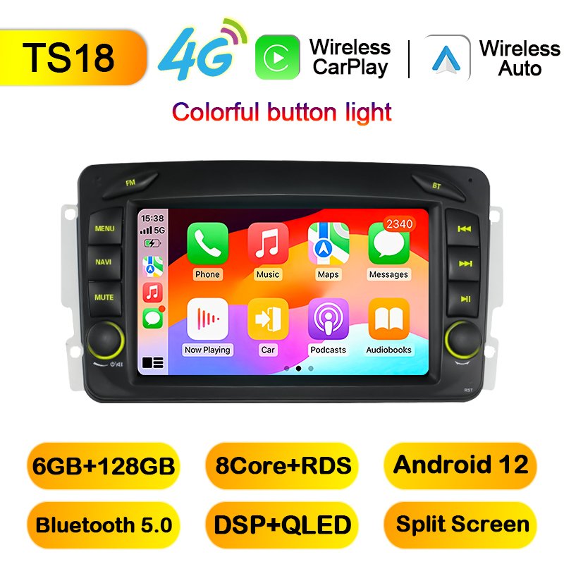 

Автомагнитола Junuse, 2Din, Android 13, для Mercedes Benz W203 W209 W219 A-Class A160 C-Class C180 C200 CLK200 C230 2004-2011