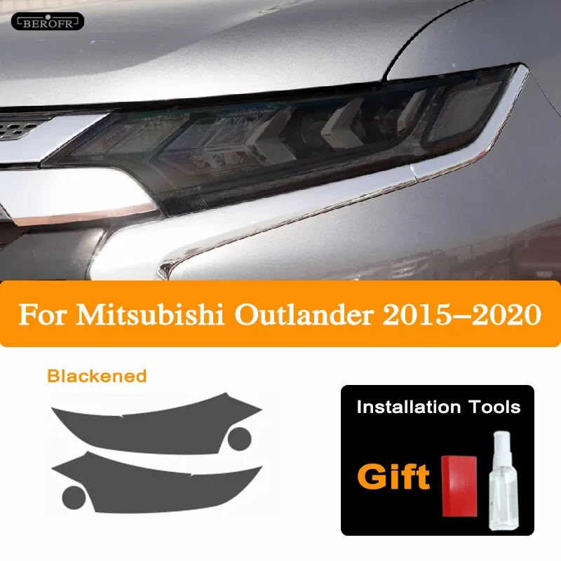 

2 шт., прозрачные ТПУ наклейки для передних фар Mitsubishi Outlander 2015-2020