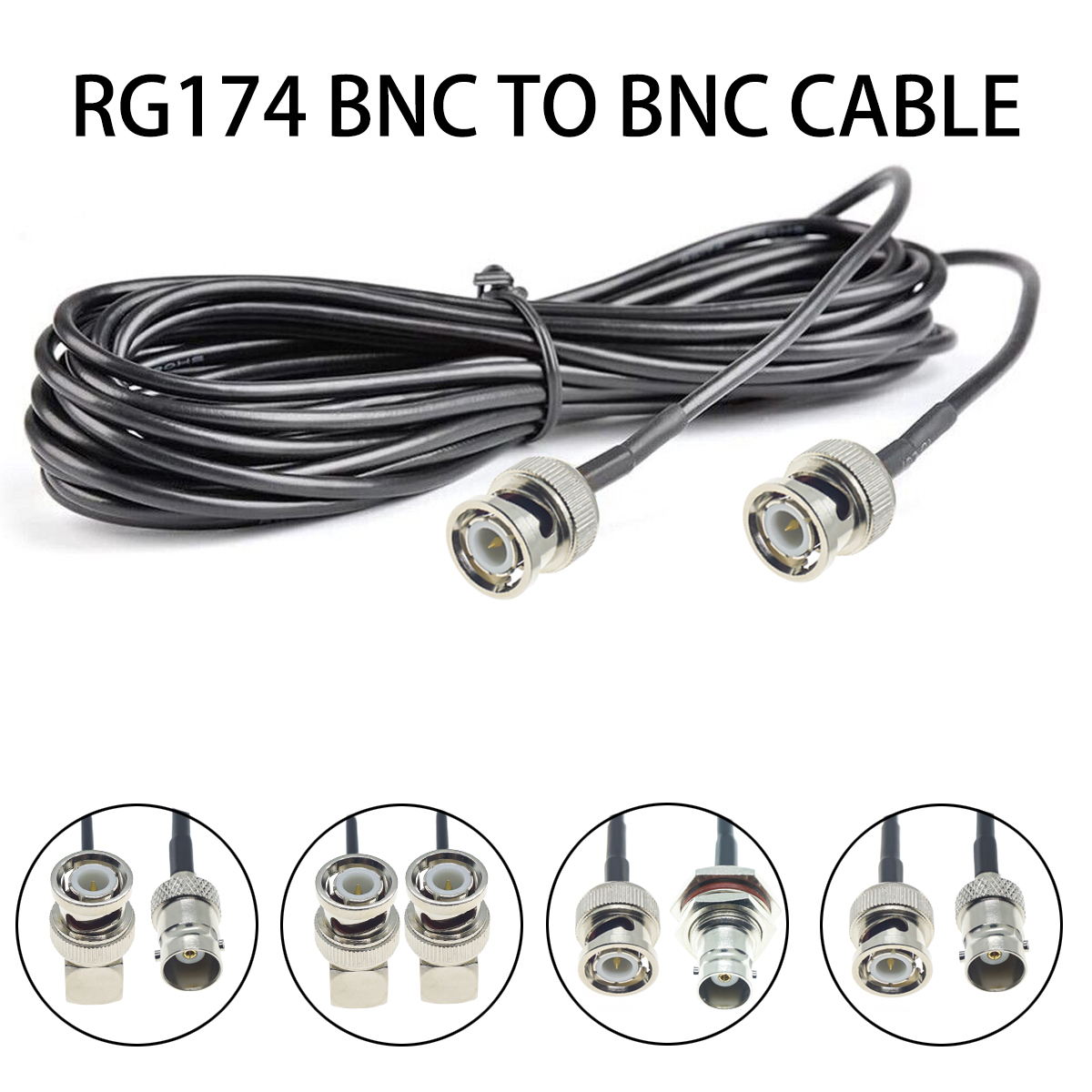 

RG174 кабель BNC-BNC 1-15 метров черный