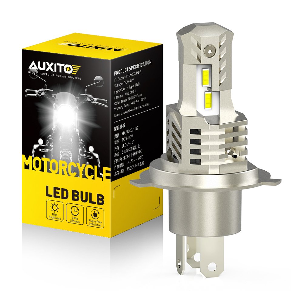 

Светодиодные лампы для мотоциклетных фар AUXITO, H4, 12 В, 6000 К