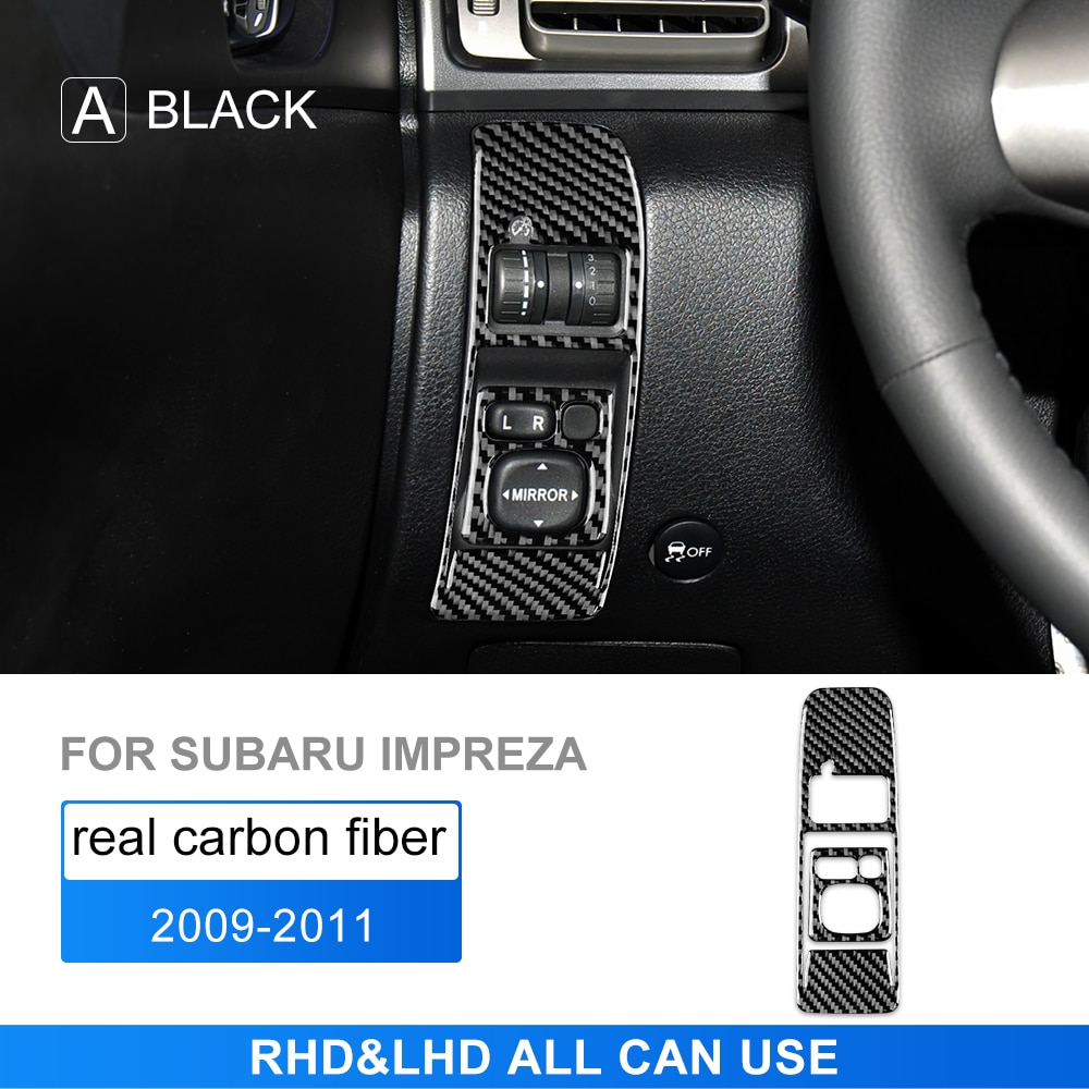 

Для Subaru Impreza 2009 2010 2011, настоящая мягкая наклейка из углеродного волокна, автомобильная наклейка с затемнением света, внутренняя отделка, регулировка внутренних аксессуаров