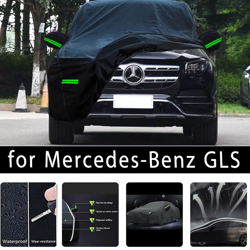 

Наружная защита для Mercedes-Benz GLS, полные автомобильные Чехлы, снежный чехол, Солнцезащитный водонепроницаемый пыленепроницаемый внешний автомобильный аксессуар