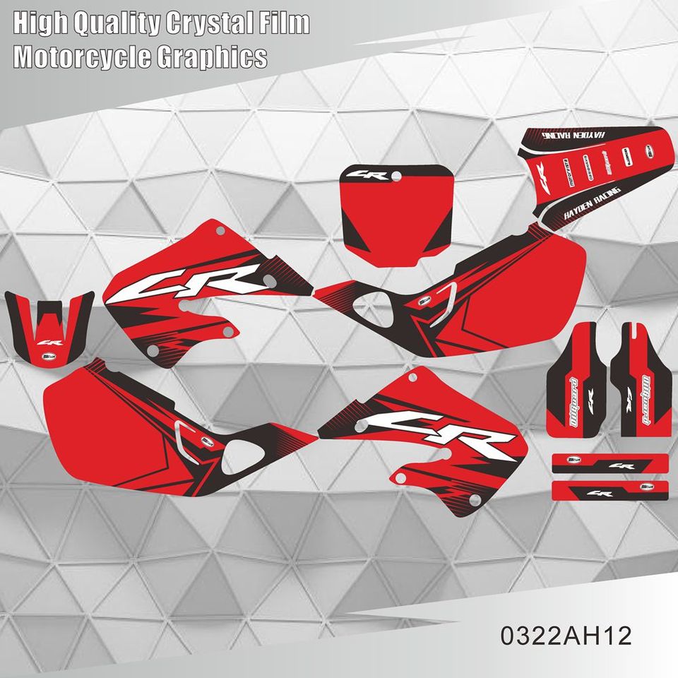 

Для Honda CR125 CR 125 1998 1999 CR250 CR 250 1997 1998 1999 полностью графические наклейки на задний план мотоцикла с индивидуальным номером