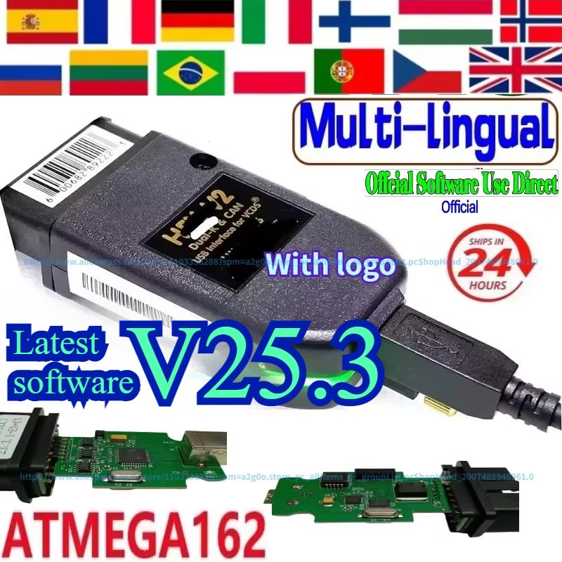 

2025 V25.3 для VaG COM 23.11/24.7 Vc-ds Francais He-x V2 для V-W/ADI/Skd Seat Vag французский английский Atmega162 + 16V8 инструменты