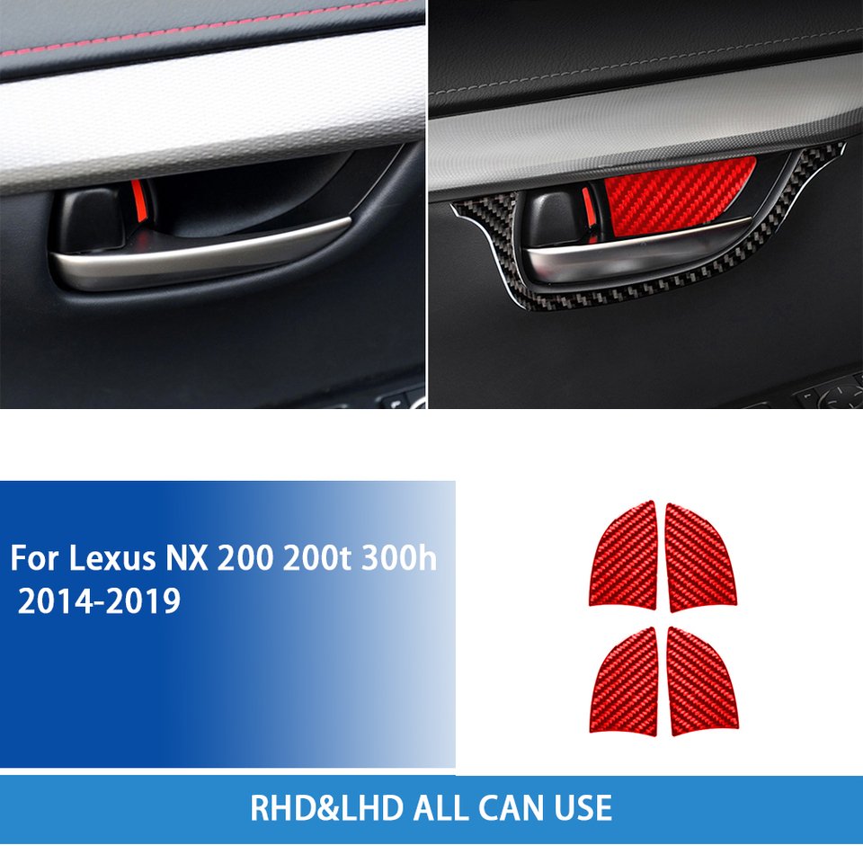 

Аксессуары для Lexus NX 200 200t 300h 2014 2015 2016 2017 2018 2019, углеродное волокно, внутренняя дверь автомобиля, крышка чаши, наклейки
