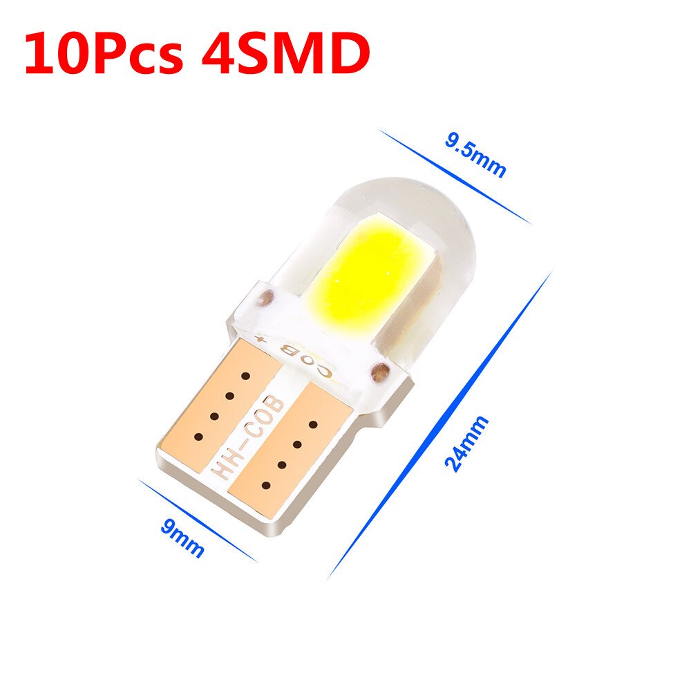 

10 шт. 4/6/8/12SMD ярко-белый COB W5W T10 194 168 светодиодная лампа для салона автомобиля Canbus 12 В для чтения автомобиля боковой клиновой светильник габаритный фонарь