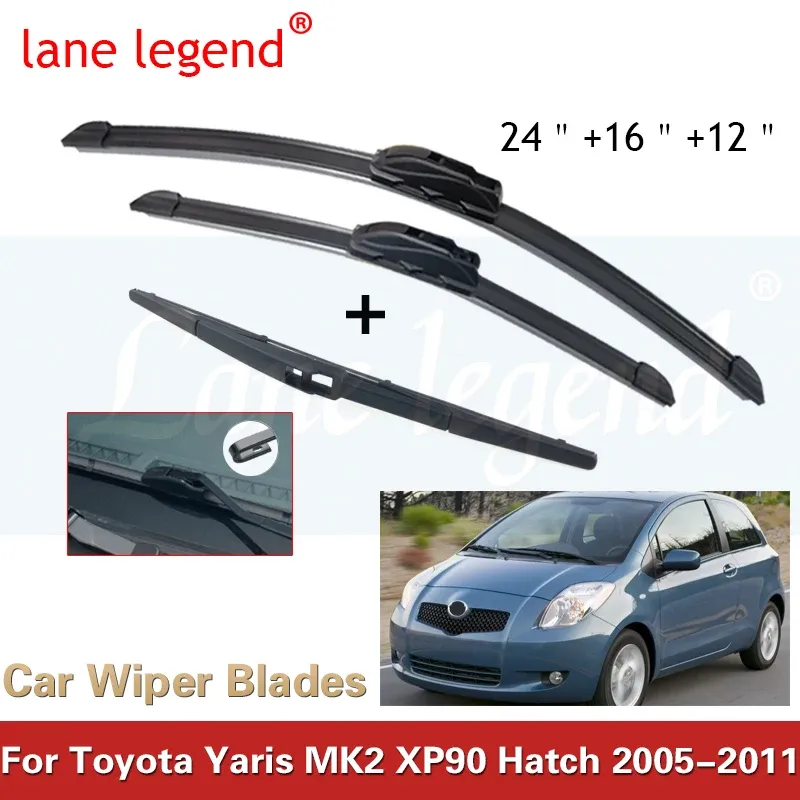 

Автомобильные щетки стеклоочистителя для Toyota Yaris Vitz XP90 2006 ~ 2011 MK2, передние и задние стеклоочистители, автомобильные товары 2008 2009 2010