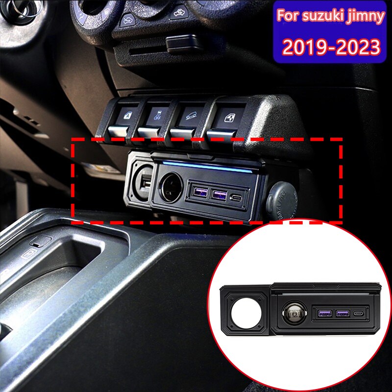 

Центральное управление автомобиля расширяет зарядный порт USB Type-C с атмосферным освещением для Suzuki Jimny 2019-2025 годов, 3-дверный, 5-дверный, JB74