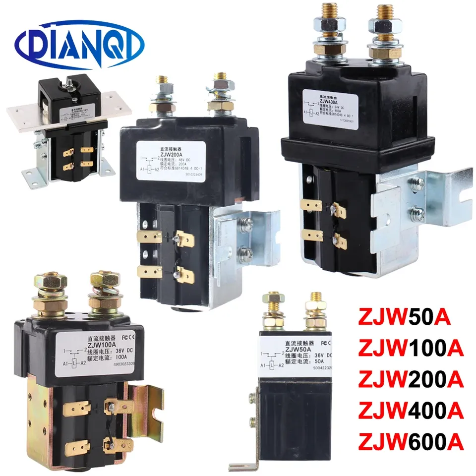 

Замыкатели постоянного тока ZJW 50A/100A/200A/400A/600A/800A, замыкатели постоянного тока 1NO для автомобилей и системы управления 12В 24В 72В, Инженерная техника