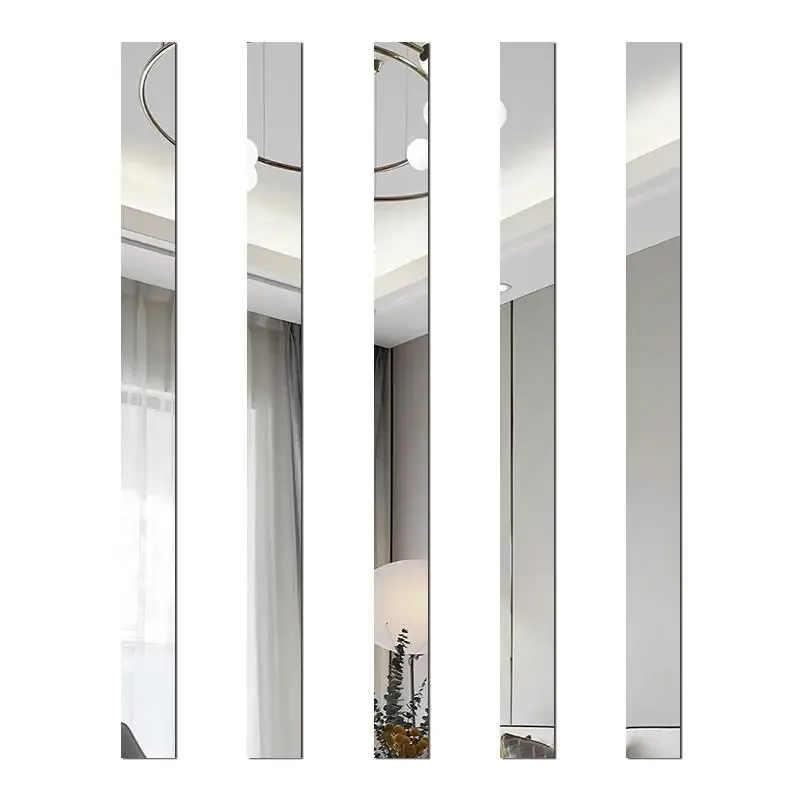

2 Meter Mirror Acrylic Flat Decorative Line Self-adhesive Gold Background Wall Ceiling Edging Strip living room Home Decor Mural