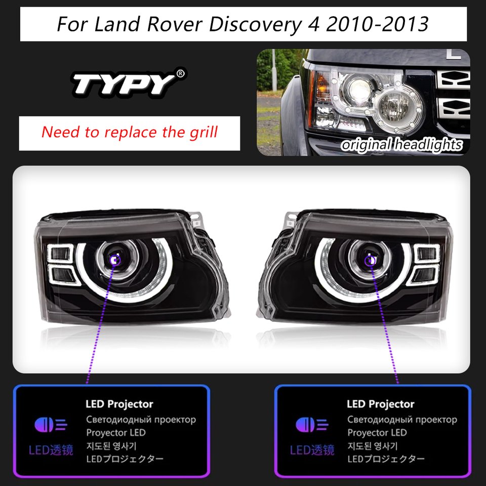 

Автомобильные фары TYPY для Land Rover Discovery 4, фары 2010-2017 светодиодный, фары проектора, сигнал поворота, автостайлинг, автозапчасти