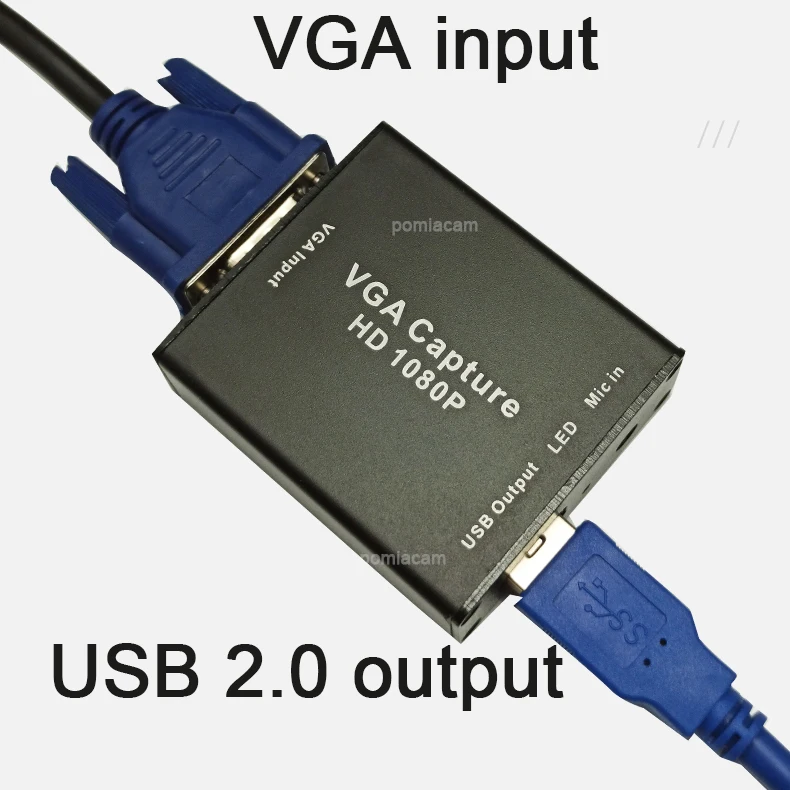 

GILEETEEK AT-VC2 Адаптер VGA-USB 1080P с картой захвата