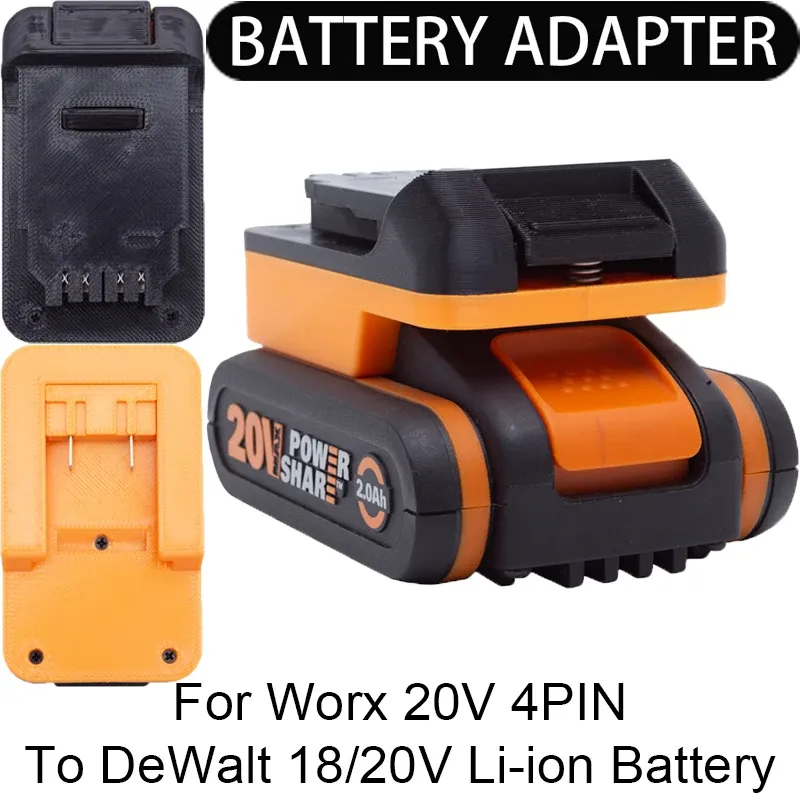 

Адаптер DeWalt 18/20 В к аккумулятору Worx 20 В