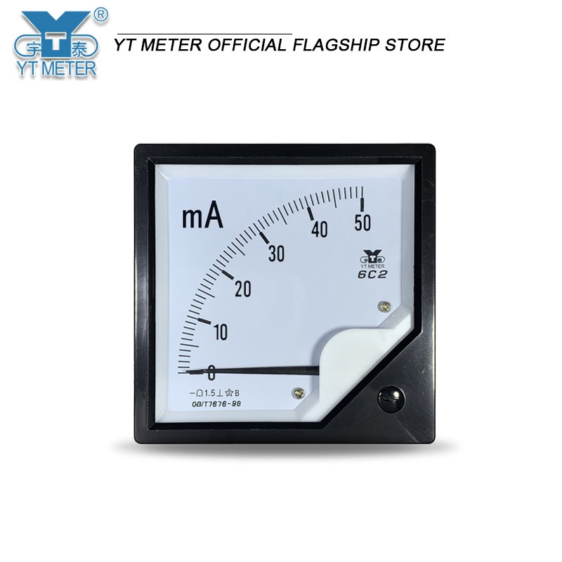 

6C2 DC Миллиамперметр 1ma 500ma pointer microammeter 100ua 200ua 300ua Амперметр dc758