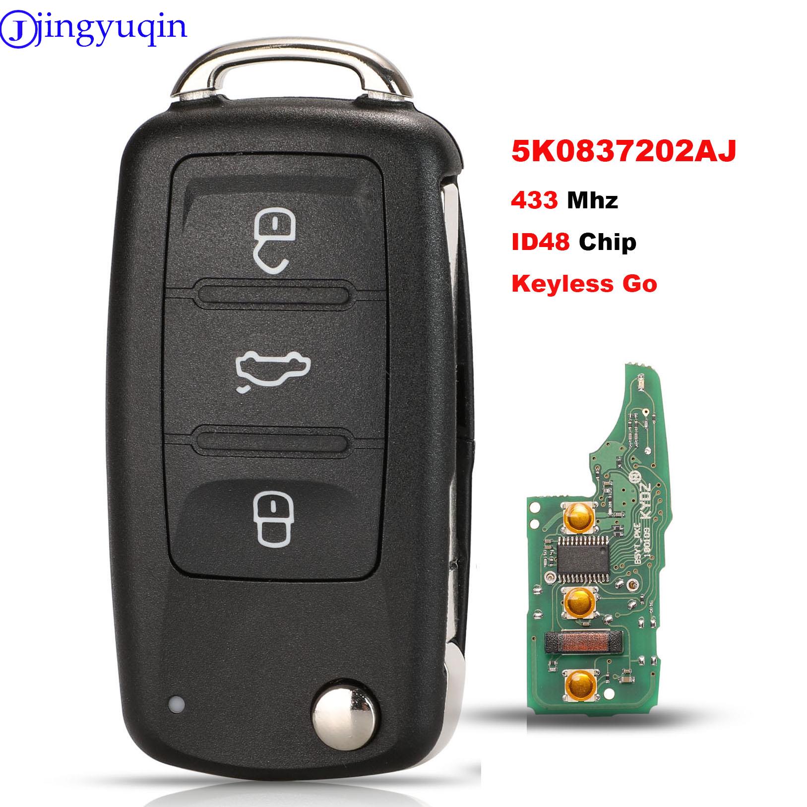 

Jingyuqin 434 МГц Ключ Дистанционного Управления ID48 Чип Для VW Volkswagen GOLF PASSAT Tiguan Polo Jetta Beetle Keyless Go Б...