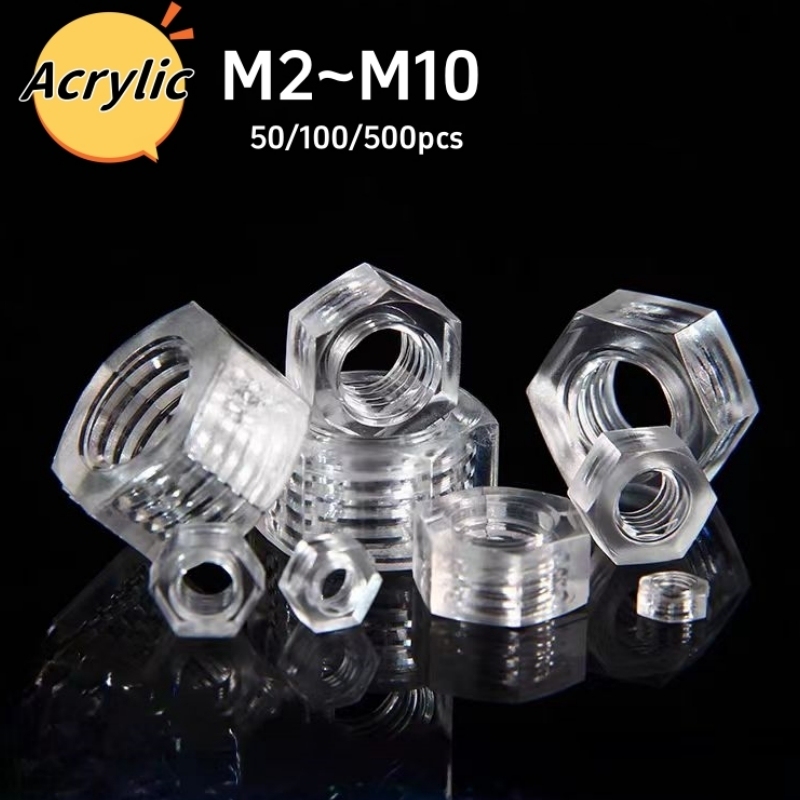 

Прозрачные акриловые шестигранные гайки M2-M10, 50/100/500 шт.
