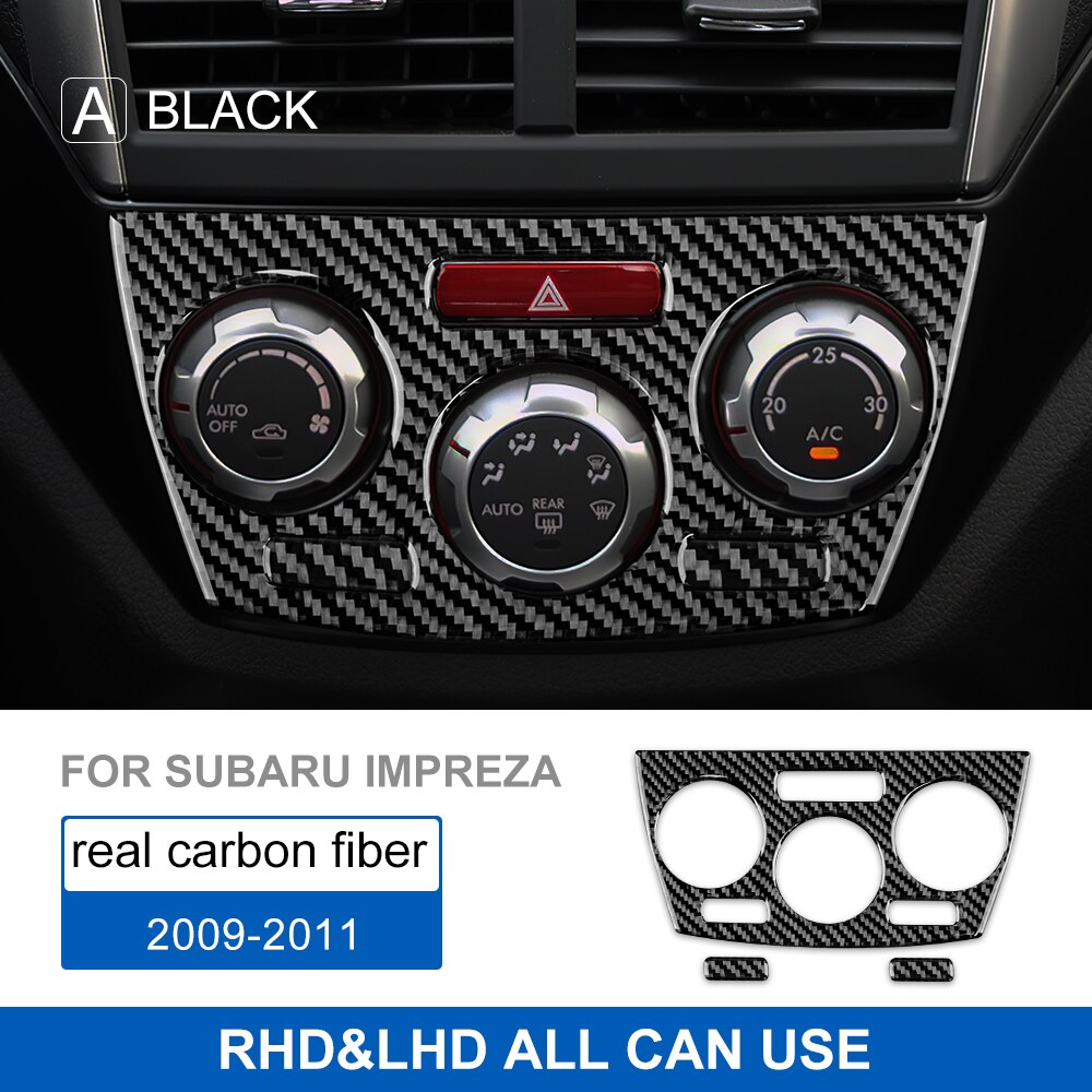 

Настоящая мягкая наклейка из углеродного волокна для Subaru Impreza 2009 2010 2011, салон автомобиля, кондиционер, аксессуары для климат-контроля, отделка