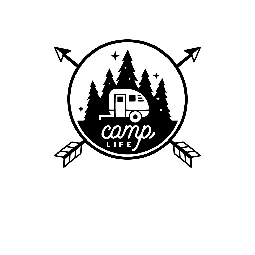 

Автомобильная наклейка Happy Camping Life для окна автомобиля, виниловые наклейки, Стайлинг автомобиля, самоклеящаяся эмблема, наклейки для украшения автомобиля