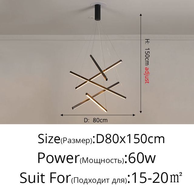 

LED потолочная люстра PDQ 5 головок 5400lm
