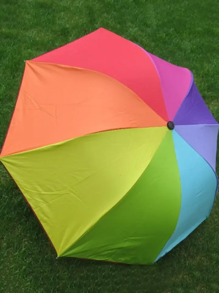 

1 szt. – Rainbow Wonder – портативный тройной зонт із короткою ручкою, складной дизайн для легкого стилю та захисту