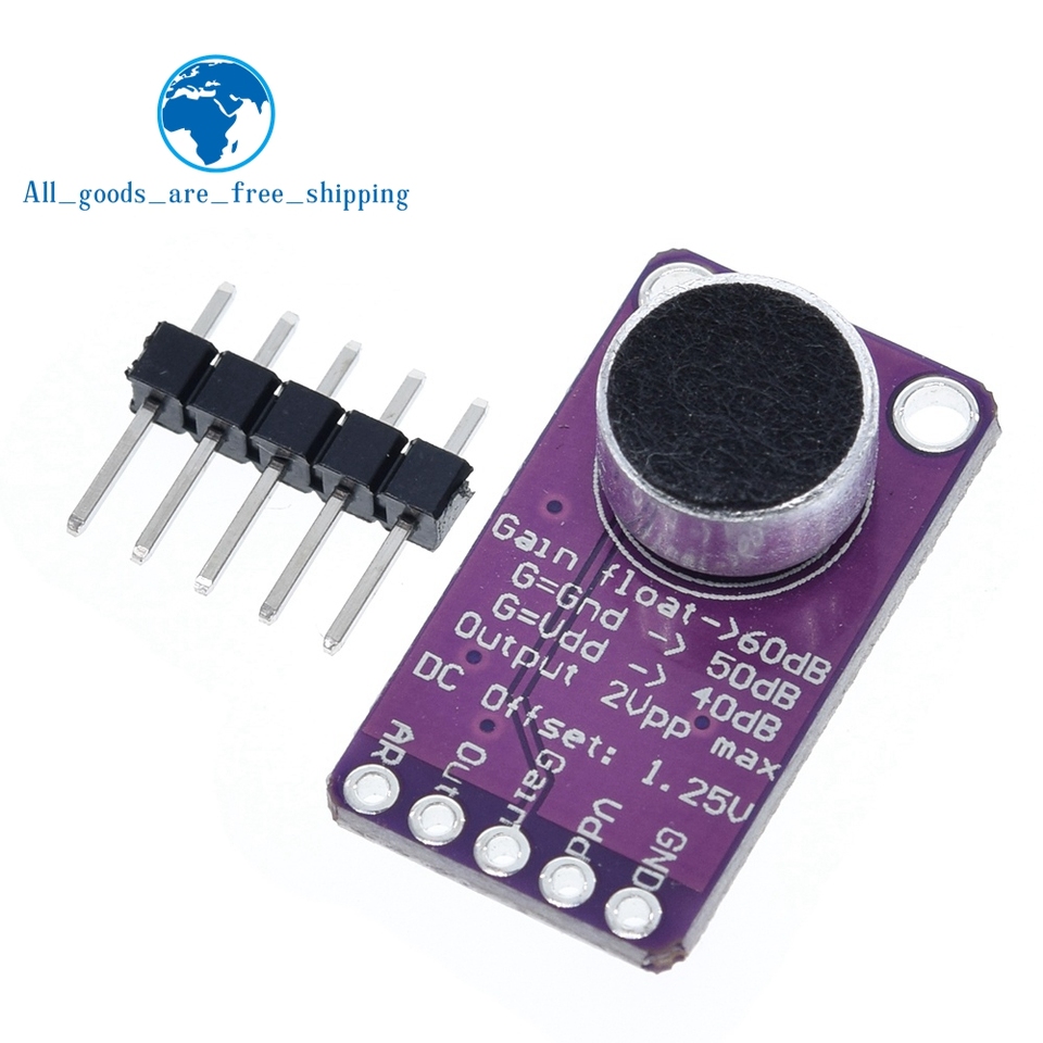 

Микрофон TZT MAX9814, плата с автоматическим управлением усилением для Arduino, с программируемым коэффициентом атаки и высвобождения, с низким уровнем THD
