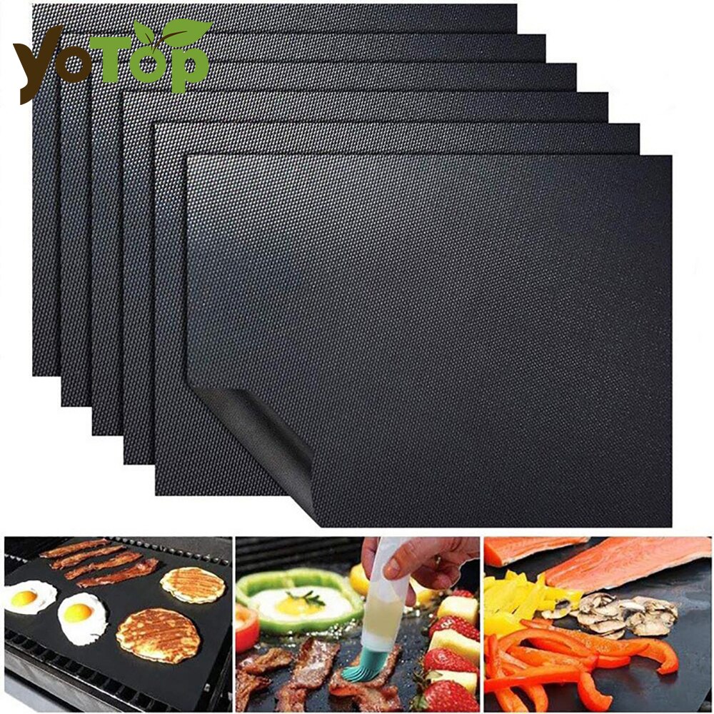 

YOTOP Антипригарный коврик для гриля, черный, ПТФЭ, 40x33 см
