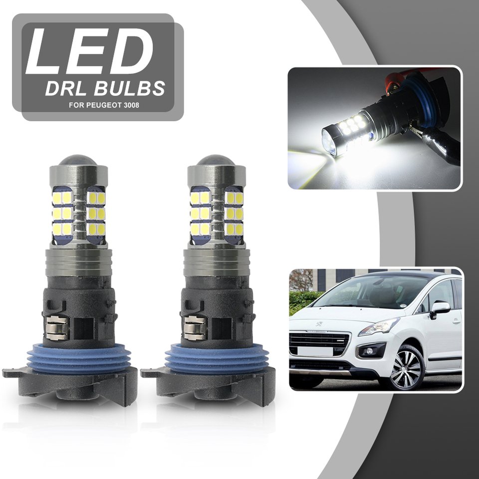 

2x для Peugeot 3008 T8 2008-2016 5008 OE OU 2009-2014 HP24W Valeo 6216F6 светодиодные дневные ходовые огни дневсветильник огни s парковочные огни