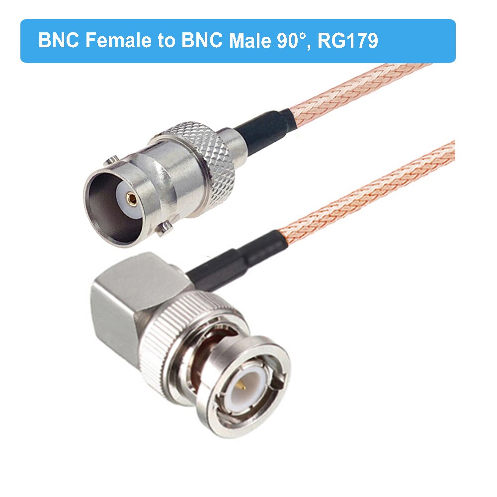 

BNC разъем BNC штекер под прямым углом 90 градусов переходник Кабель 75 Ом RG179 косичка для видео Камера система спутникового телевидения