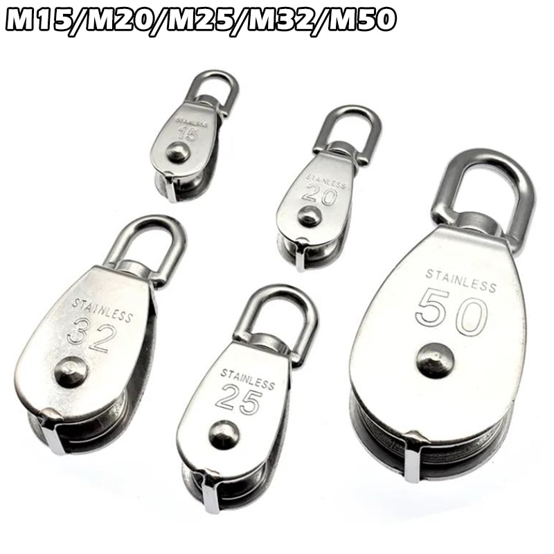 

1 Шт. M32 Одиночный Шкив Из Нержавеющей Стали 304 Для Подъемного Крана, Комплект Колес M15 M20 M25 M50