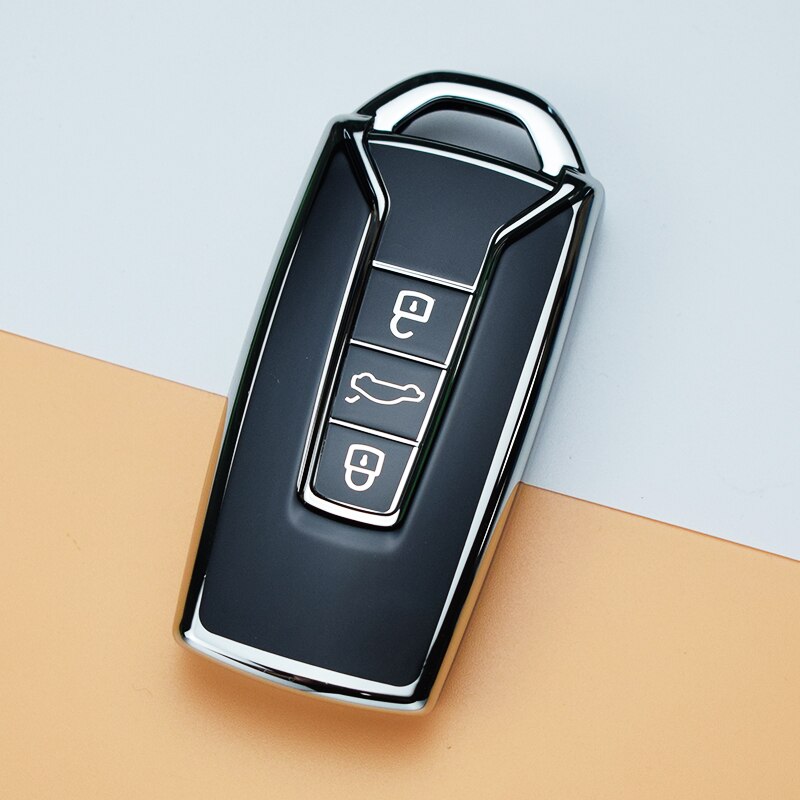 

Новый серебристый чехол для ключей из ТПУ чехол для ключей Fobs Funda Llave для Volkswagen Touareg 2018 2019 2020 2021 дистанционный кошелек с 3 кнопками