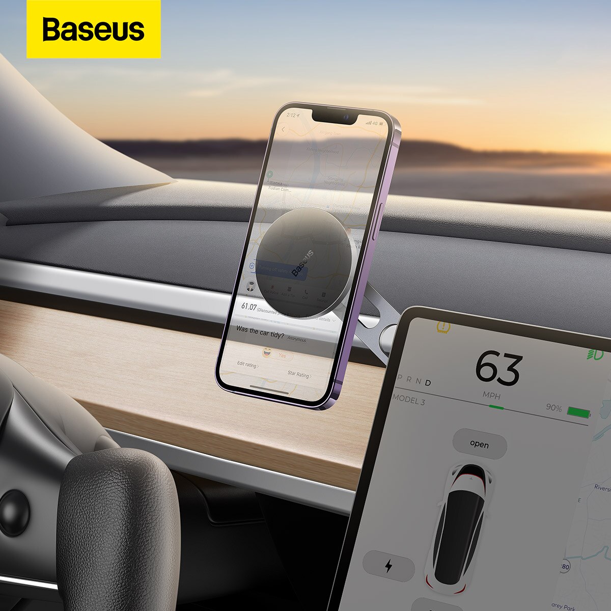 

Магнитный держатель для телефона Baseus, автомобильный кронштейн для iPhone 12-14, магнитный держатель для телефона из металлического листа для автомобиля Tesla Model 3