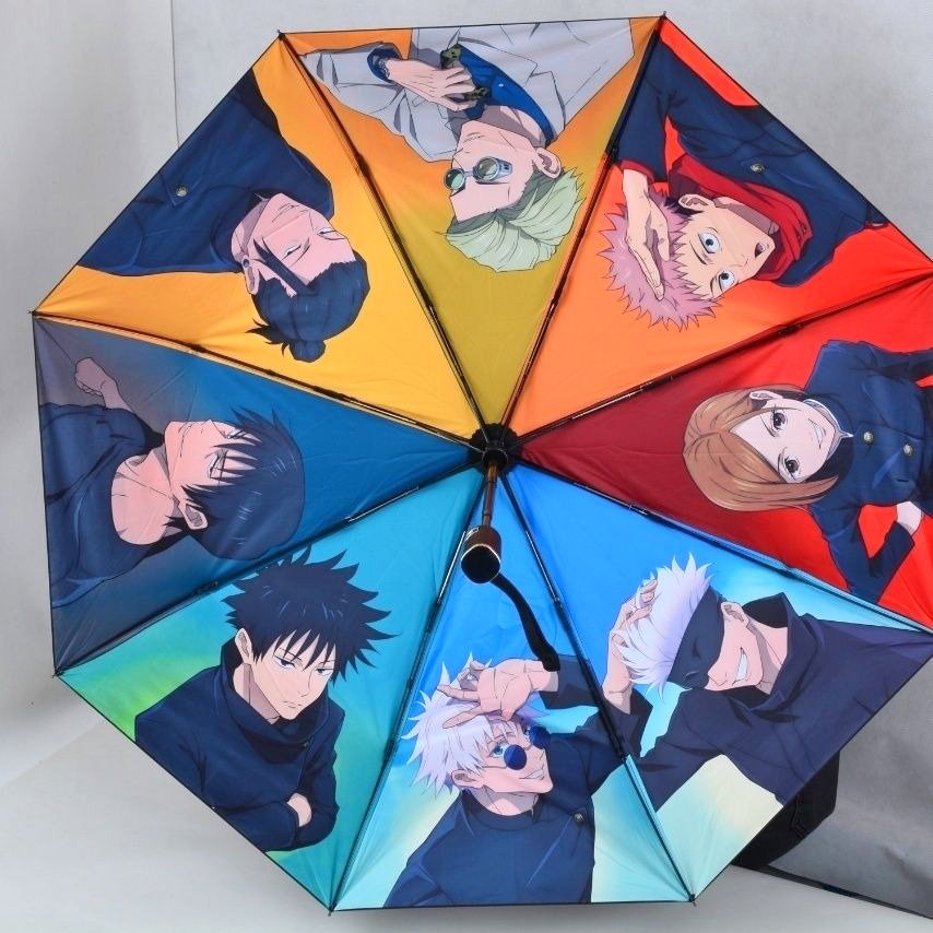 

Автоматический зонт Jujutsu Kaisen сине-красно-желтый