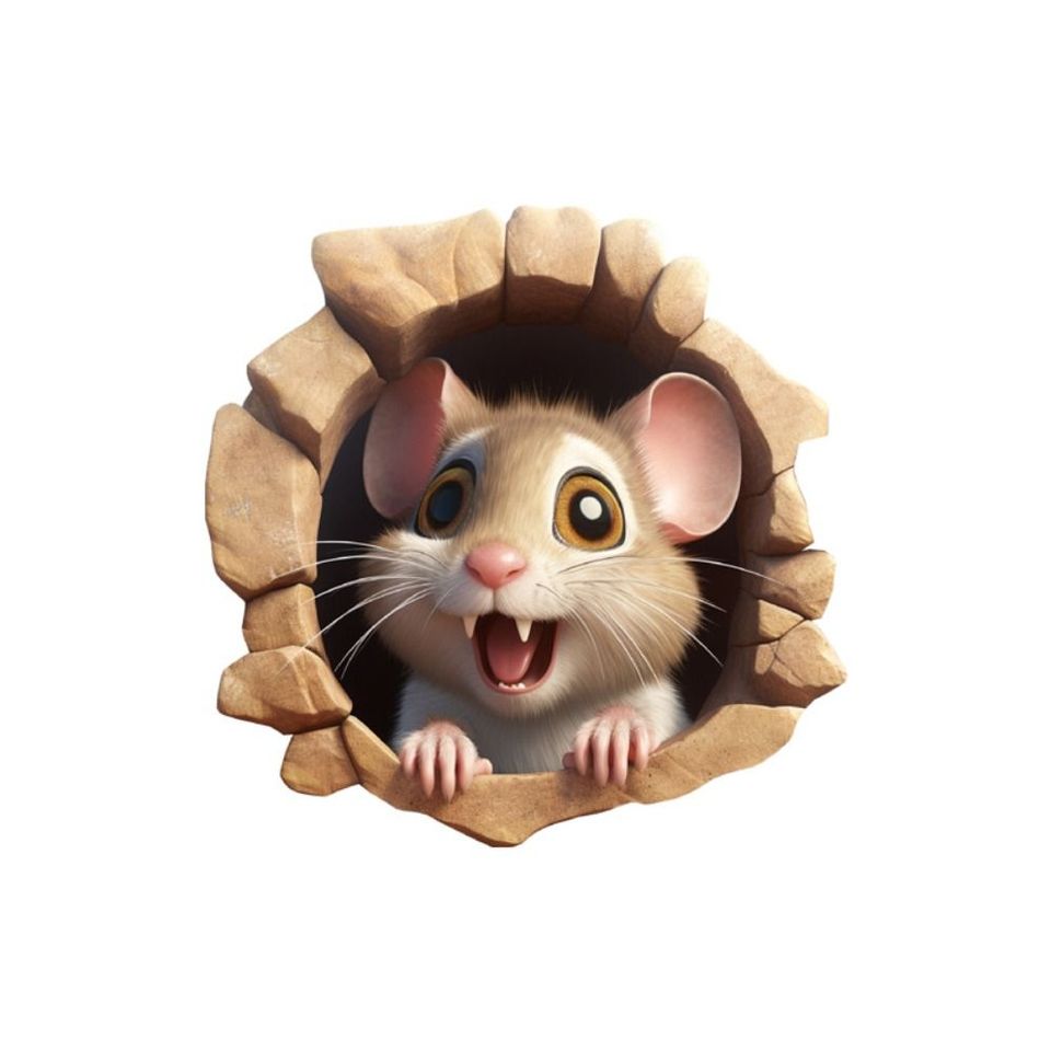 

3D наклейки с мышью и кошкой ПВХ