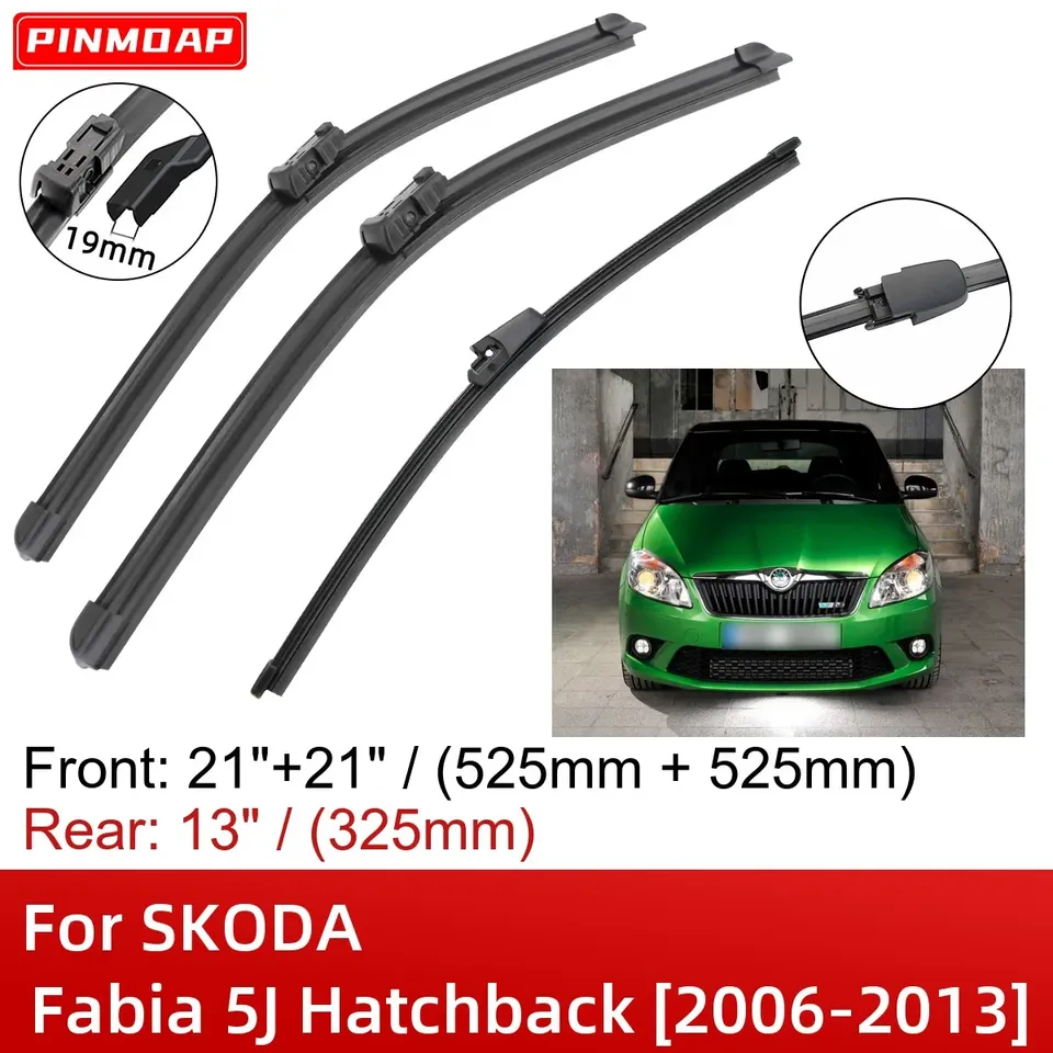 

Для SKODA Fabia 5J хэтчбек 2006-2013 21 "+ 21" + 13 "передние и задние щетки стеклоочистителя, аксессуары для резаков 2009 2010 2011 2012 2013