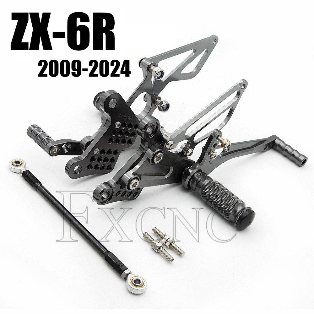 

ЧПУ Rearset для Kawasaki Ninja ZX6R 636 ZX636 ZX-6R ZX 6R 636 Алюминий Регулируемый мотоцикл задний наборы для ухода за кожей подножки, для езды на велосипеде