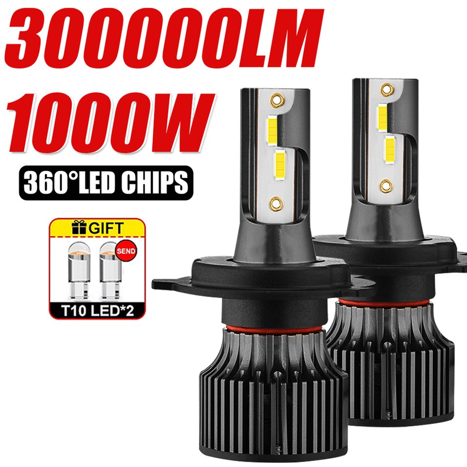 

2 фары для автомобилей H7 H4 Led Canbus H3 H1 1000 Вт 300000 LM H11 H8 H9 Led HB3 9005 HB4 9006 Led 6000K