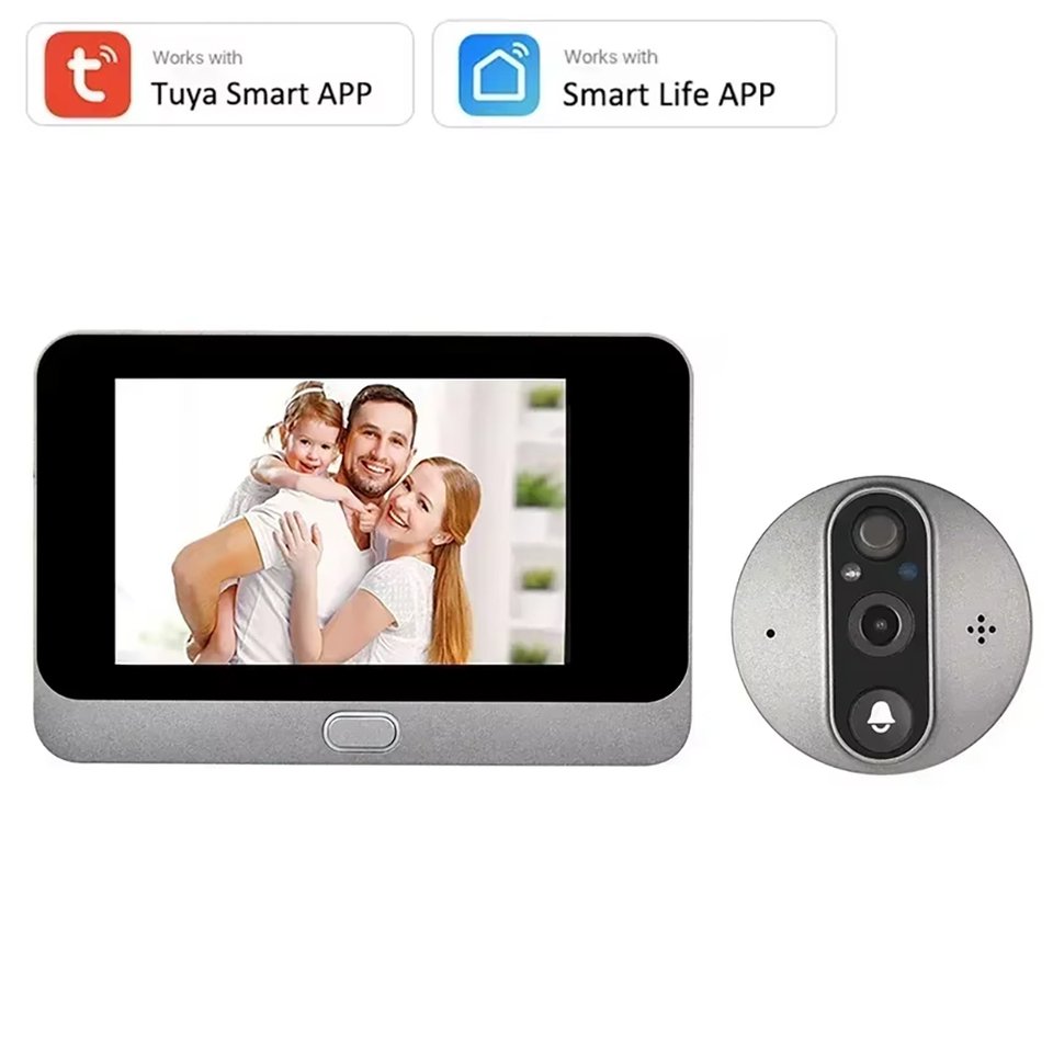 

3MP Wi-Fi Smart Tuya глазок 5000 мАч дверной звонок дверной глазок камера инфракрасная Alexa Google видеодомофон дверные камеры домашняя безопасность