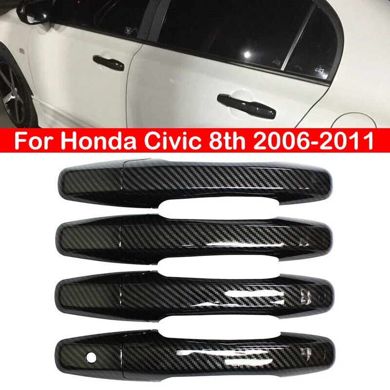 

Для Honda Civic 8 2006 2007 2008 2009 2010 2011 Автомобильный стиль из углеродного волокна, внешняя дверная ручка, литая накладка, декоративный декор, авто